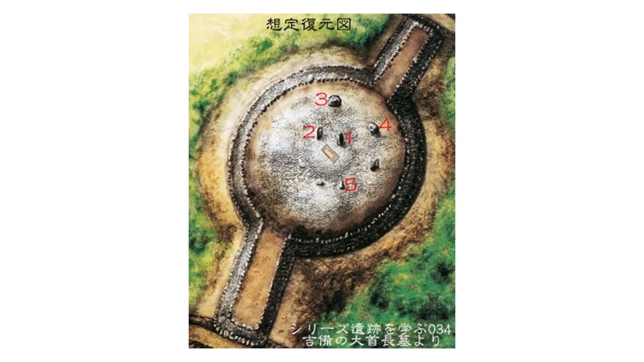 楯築墳丘墓の想定復元図